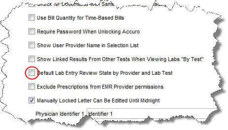 default lab entry